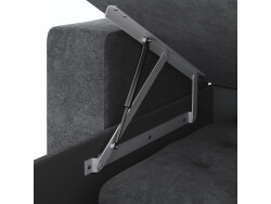 SMARTBett Schrankbett M3 (Tiefe 55cm) Vertikal 160x200 Anthrazit inkl. L-Ecksofa Anthrazit mit Armlehnen 26cm