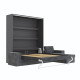 SMARTBett Schrankbett M3 (Tiefe 55cm) Vertikal 160x200 Anthrazit inkl. L-Ecksofa Anthrazit mit Armlehnen 26cm