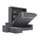 SMARTBett Schrankbett M3 (Tiefe 55cm) Vertikal 160x200 Anthrazit inkl. L-Ecksofa Anthrazit mit Armlehnen 26cm