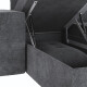 SMARTBett Schrankbett M3 (Tiefe 55cm) Vertikal 160x200 Anthrazit inkl. L-Ecksofa Anthrazit mit Armlehnen 26cm
