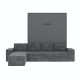 SMARTBett Schrankbett M3 (Tiefe 55cm) Vertikal 160x200 Anthrazit inkl. L-Ecksofa Anthrazit mit Armlehnen 26cm
