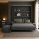 SMARTBett Schrankbett M3 (Tiefe 55cm) Vertikal 160x200 Anthrazit inkl. L-Ecksofa Anthrazit mit Armlehnen 26cm