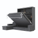 SMARTBett Schrankbett M3 (Tiefe 55cm) Vertikal 160x200 Anthrazit inkl. L-Ecksofa Anthrazit mit Armlehnen 26cm