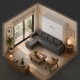 SMARTBett wall bed M3 (depth 55cm) vertical 180x200 white incl. L-shaped corner sofa anthracite