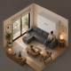 SMARTBett wall bed M3 (depth 55cm) vertical 180x200 white incl. L-shaped corner sofa anthracite