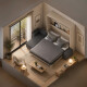 SMARTBett wall bed M3 (depth 55cm) vertical 180x200 Kayserberg Oak incl. L-shaped corner sofa anthracite with Armrests 11cm width