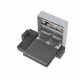 SMARTBett Schrankbett M3 (Tiefe 55cm) Vertikal 160x200 Perlgrau inkl. L-Ecksofa Anthrazit Armlehnen 26cm mit Klappdeckel
