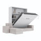 SMARTBett Murphy Bed M3 160x200 White with Sand Grey Corner Sofa