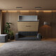 Smartbett Murphy bed with sofa M1 160x200 Vertical  Grey/Kaiser Oak Armrests 11 cm wide