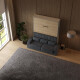 Smartbett Murphy bed with sofa M1 160x200 Vertical  Grey/Kaiser Oak Armrests 11 cm wide
