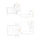 Smartbett Murphy bed with sofa M1 160x200 Vertical Kaiser oak/Anthracite Armrests, 26 cm wide