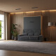 Smartbett Murphy bed with sofa M1 160x200 Vertical Kaiser oak/Anthracite Armrests, 26 cm wide