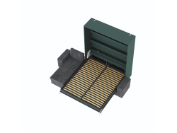 SMARTBett Murphy bed M3 (depth 55cm) vertical 160x200 stone green incl. L-shaped corner sofa anthracite