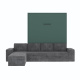 SMARTBett Murphy bed M3 (depth 55cm) vertical 160x200 stone green incl. L-shaped corner sofa anthracite