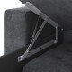 SMARTBett Murphy bed M3 (depth 55cm) vertical 160x200 stone green incl. L-shaped corner sofa anthracite Armrests 26cm with hinged lid