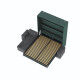 SMARTBett Murphy bed M3 (depth 55cm) vertical 160x200 stone green incl. L-shaped corner sofa anthracite Armrests 26cm with hinged lid