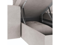 SMARTBett Schrankbett M3 (Tiefe 55cm) Vertikal 160x200 Steingrün inkl. L-Ecksofa Sandgrau