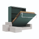 SMARTBett Schrankbett M3 (Tiefe 55cm) Vertikal 160x200 Steingrün inkl. L-Ecksofa Sandgrau