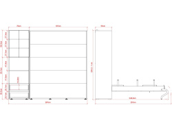 SMARTBett SET M3 Schrankbett 180x200 und Schrank STA.2.0017 (Tiefe 55 cm)