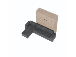 SMARTBett Murphy Bed M3 160x200 Wildeiche with Anthracite Corner Sofa