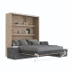 SMARTBett Murphy Bed M3 160x200 Wildeiche with Anthracite Corner Sofa
