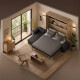 SMARTBett Murphy Bed M3 160x200 White with Anthracite  Corner Sofa with Armrests 11cm width