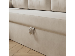 SMARTBett Schrankbett M3 (Tiefe 55cm) Vertikal 160x200 Wildeiche inkl. L-Ecksofa Sandgrau