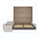 SMARTBett Schrankbett M3 (Tiefe 55cm) Vertikal 160x200 Wildeiche inkl. L-Ecksofa Sandgrau
