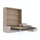 SMARTBett Schrankbett M3 (Tiefe 55cm) Vertikal 160x200 Wildeiche inkl. L-Ecksofa Sandgrau