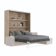 SMARTBett Schrankbett M3 (Tiefe 55cm) Vertikal 160x200 Wildeiche inkl. L-Ecksofa Sandgrau