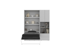 SMARTBett SET M3 Schrankbett 100x200 und Schrank STA.2.0017 (Tiefe 55 cm)
