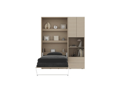 SMARTBett SET M3 Schrankbett 100x200 und Schrank STA.2.0017 (Tiefe 55 cm)