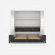 SMARTBett wall bed M3 180x200 (depth 55cm) vertical incl. 2 x LED shelves STA.2.0021 white incl. sofa anthracite with Armrests 26 cm width