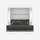 SMARTBett wall bed M3 180x200 (depth 55cm) vertical incl. 2 x LED shelves STA.2.0021 white incl. sofa anthracite with Armrests 26 cm width