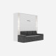 SMARTBett wall bed M3 180x200 (depth 55cm) vertical incl. 2 x LED shelves STA.2.0021 white incl. sofa anthracite with Armrests 26 cm width