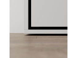SMARTBett wall bed M3 180x200 (depth 55cm) vertical incl. 2 x LED shelves STA.2.0021 pearl grey incl. sofa anthracite