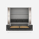 SMARTBett Schrankbett M3 180x200 (Tiefe 55cm) Vertikal inkl. 2 x LED Regale STA.2.0021 Perlgrau inkl.SOFA Anthrazit mit Armlehnen 26 cm Breite