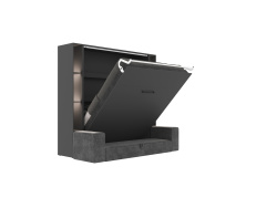 SMARTBett Schrankbett M3 180x200 (Tiefe 55cm) Vertikal inkl. 2 x LED Regale STA.2.0021 Anthrazit inkl.SOFA Anthrazit