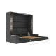 SMARTBett Schrankbett M3 180x200 (Tiefe 55cm) Vertikal inkl. 2 x LED Regale STA.2.0021 Anthrazit inkl.SOFA Anthrazit