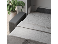 SMARTBett wall bed M3 180x200 (depth 55cm) vertical incl. 2 x LED shelves STA.2.0021 anthracite incl. sofa anthracite Armrests 26 cm with storage space