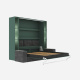 SMARTBett wall bed M3 180x200 (depth 55cm) vertical incl. 2 x LED shelves STA.2.0021 stone green incl. sofa anthracite