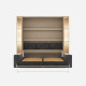 SMARTBett wall bed M3 180x200 (depth 55cm) vertical incl. 2 x LED shelves STA.2.0021 Kayserberg Oak incl. sofa anthracite with Armrests 26 cm width