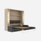 SMARTBett wall bed M3 180x200 (depth 55cm) vertical incl. 2 x LED shelves STA.2.0021 Kayserberg Oak incl. sofa anthracite with Armrests 26 cm width