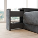 SMARTBett wall bed M3 180x200 (depth 55cm) vertical incl. 2 x LED shelves STA.2.0021 stone green incl. sofa anthracite Armrests 26 cm with drawers