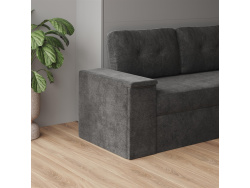 SMARTBett SET Murphy bed M3 160x200 (depth 55cm) vertical incl. 2 x LED shelves STA.2.0021 stone green incl. sofa anthracite