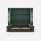 SMARTBett SET Murphy bed M3 160x200 (depth 55cm) vertical incl. 2 x LED shelves STA.2.0021 stone green incl. sofa anthracite
