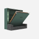 SMARTBett SET Murphy bed M3 160x200 (depth 55cm) vertical incl. 2 x LED shelves STA.2.0021 stone green incl. sofa anthracite
