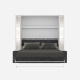SMARTBett SET Murphy bed M3 160x200 (depth 55cm) vertical incl. 2 x LED shelves STA.2.0021 white incl. sofa anthracite
