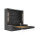 SMARTBett SET Murphy bed M3 160x200 (depth 55cm) vertical incl. 2 x LED shelves STA.2.0021 anthracite incl. sofa anthracite Armrests 26 cm with storage space