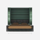 SMARTBett SET Murphy bed M3 160x200 (depth 55cm) vertical incl. 2 x LED shelves STA.2.0021 stone green incl. sofa anthracite Armrests 26 cm with drawers